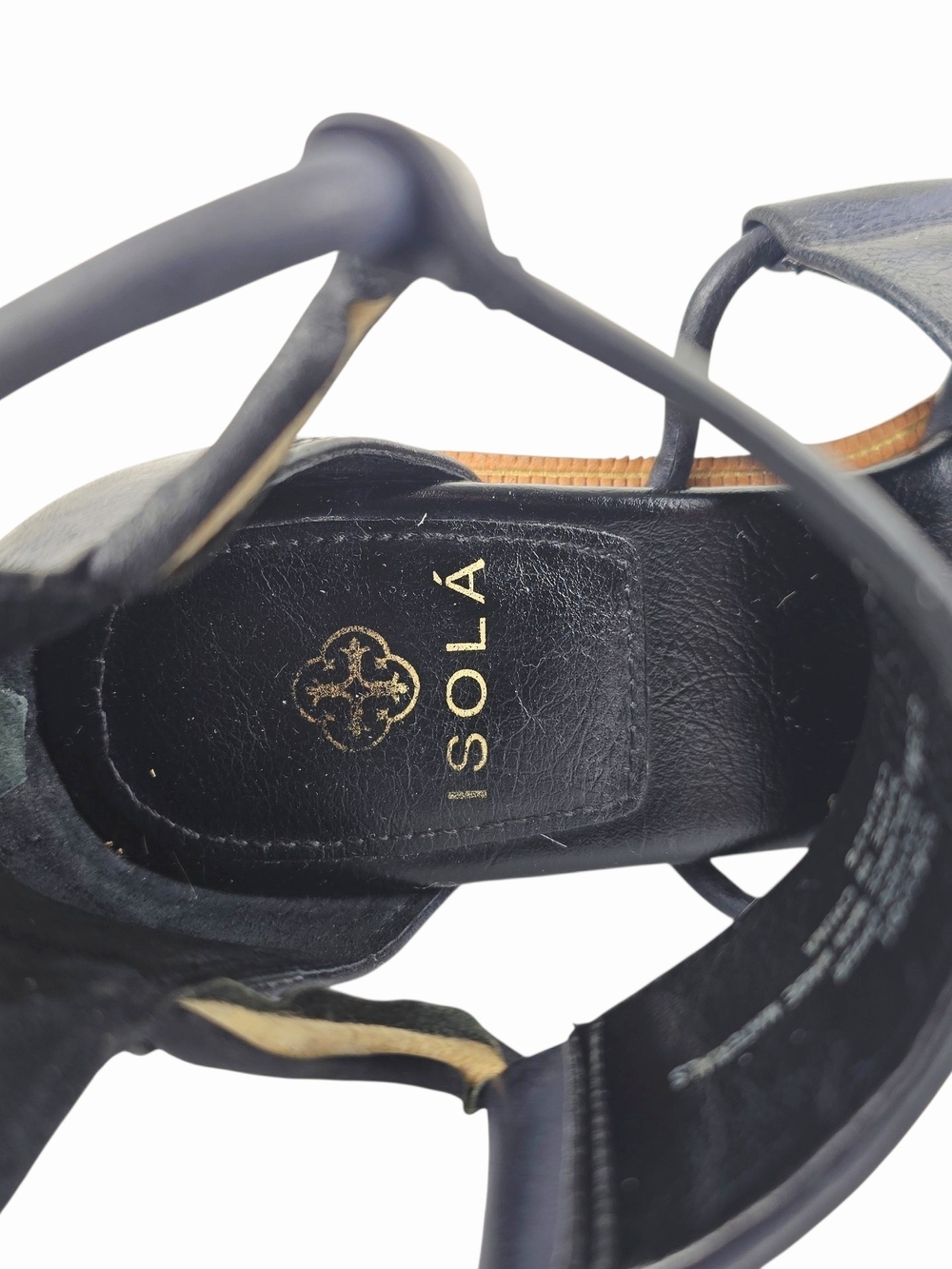 Isola Black Leather Ankle Strap Gladiator Sandals - Picture 5 of 11